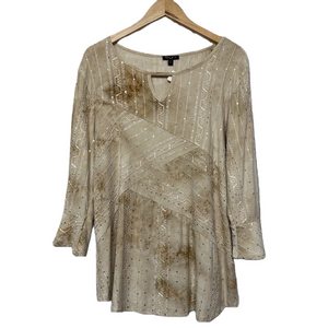 Sami & Jo Boho Style Textured Sequins‎ Blouse Size 1X